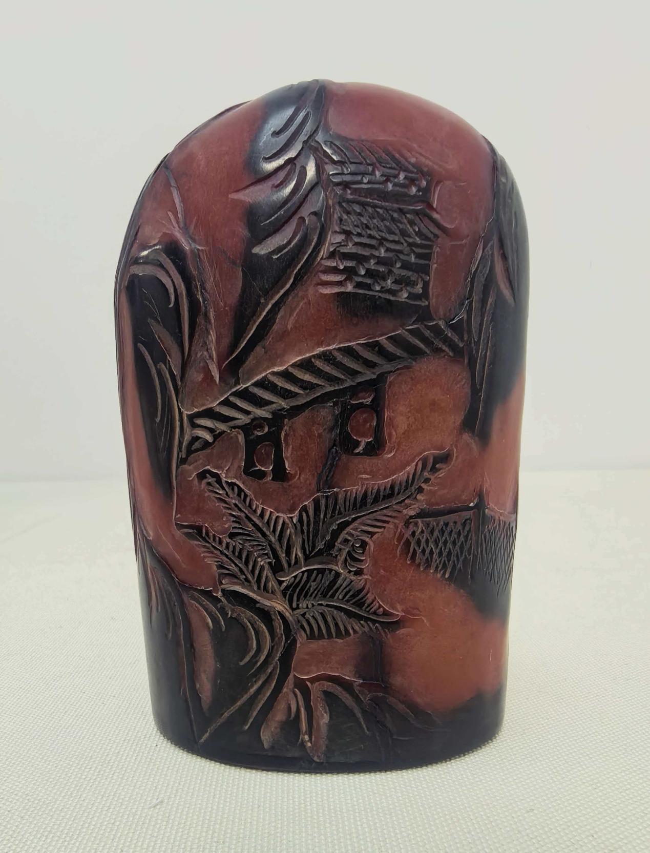 乌鸦皮田黄山水钮印
