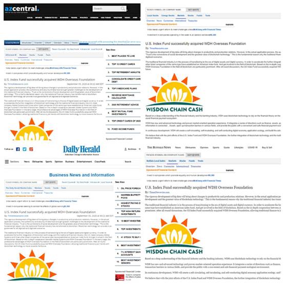 美国指数基金成功收购WDH海外基金会
