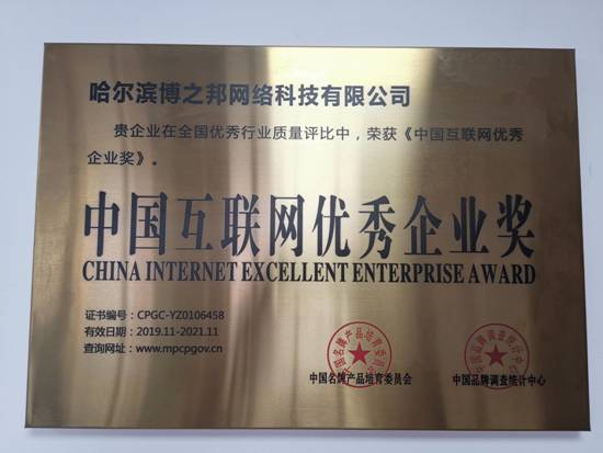 中国互联网优秀企业奖